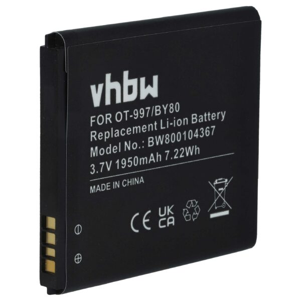 Bateria vhbw para Alcatel BY80 - 1950 mAh 3.7 V Li-Ion