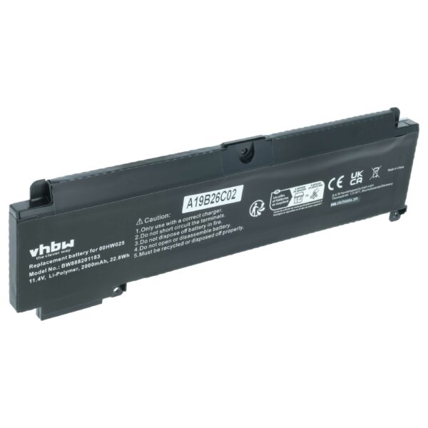 Bateria para Portátil Lenovo vhbw - Compatível com 00HW025, 00HW024, 00HW038, 01AV405 - 2000 mAh 11.4 V Li-polímero