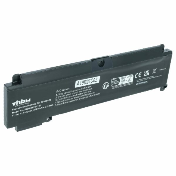 Bateria para Portátil Lenovo vhbw - Compatível com 00HW025, 00HW024, 00HW038, 01AV405 - 2000 mAh 11.4 V Li-polímero