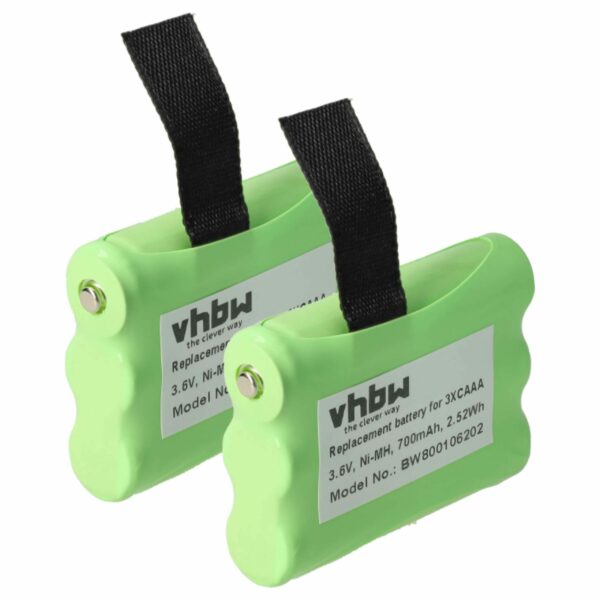 Bateria vhbw 2x 700 mAh 3.6 V NiMH para Rádios Motorola CB (substitui 53617, KEBT-086-B)