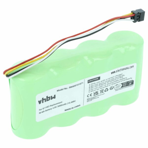 Bateria vhbw compatível com Fluke BP120MH, B11483, BP120 - 3000 mAh 4.8 V NiMH
