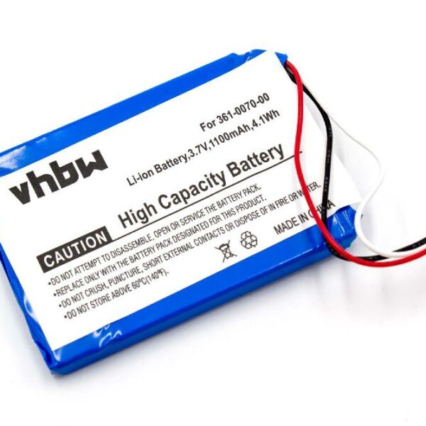 Bateria vhbw para GPS Garmin 361-00070-01/00 - 1100mAh, 3.7V Li-Ion