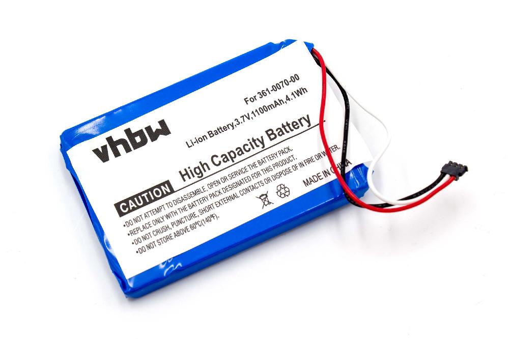 Bateria vhbw para GPS Garmin 361-00070-01/00 - 1100mAh, 3.7V Li-Ion
