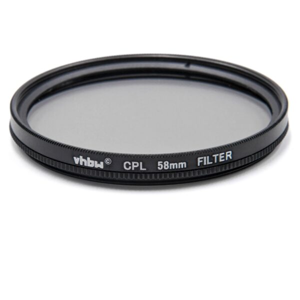 Filtro Polarizador para Câmaras e Objetivas com Rosca de Filtro 58 mm - Filtro CPL vhbw