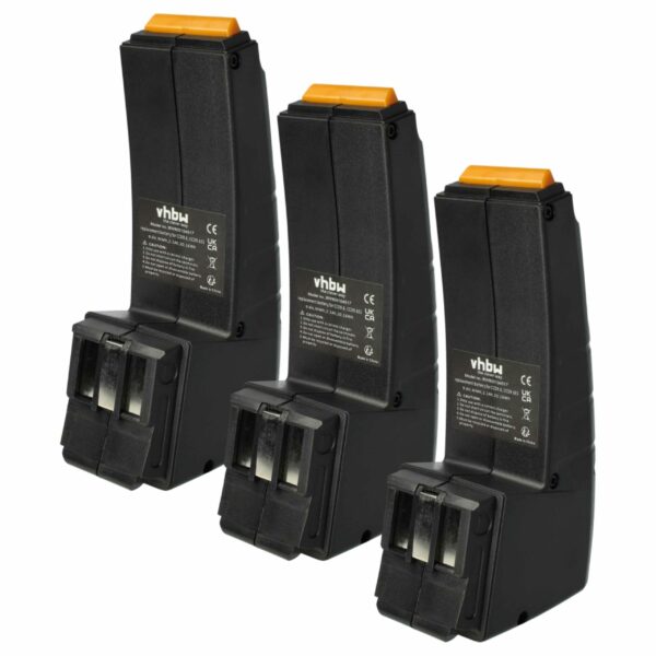 Pack 3x Bateria vhbw 9.6V 2100mAh NiMH para Festo Festool CCD9.6ES, CCD9.6FX, CCD9.6