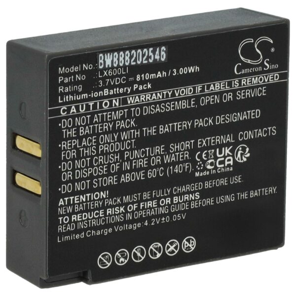 Bateria Wireless vhbw para Auscultadores Eartec LX600LI - 810 mAh 3.7 V Li-Ion
