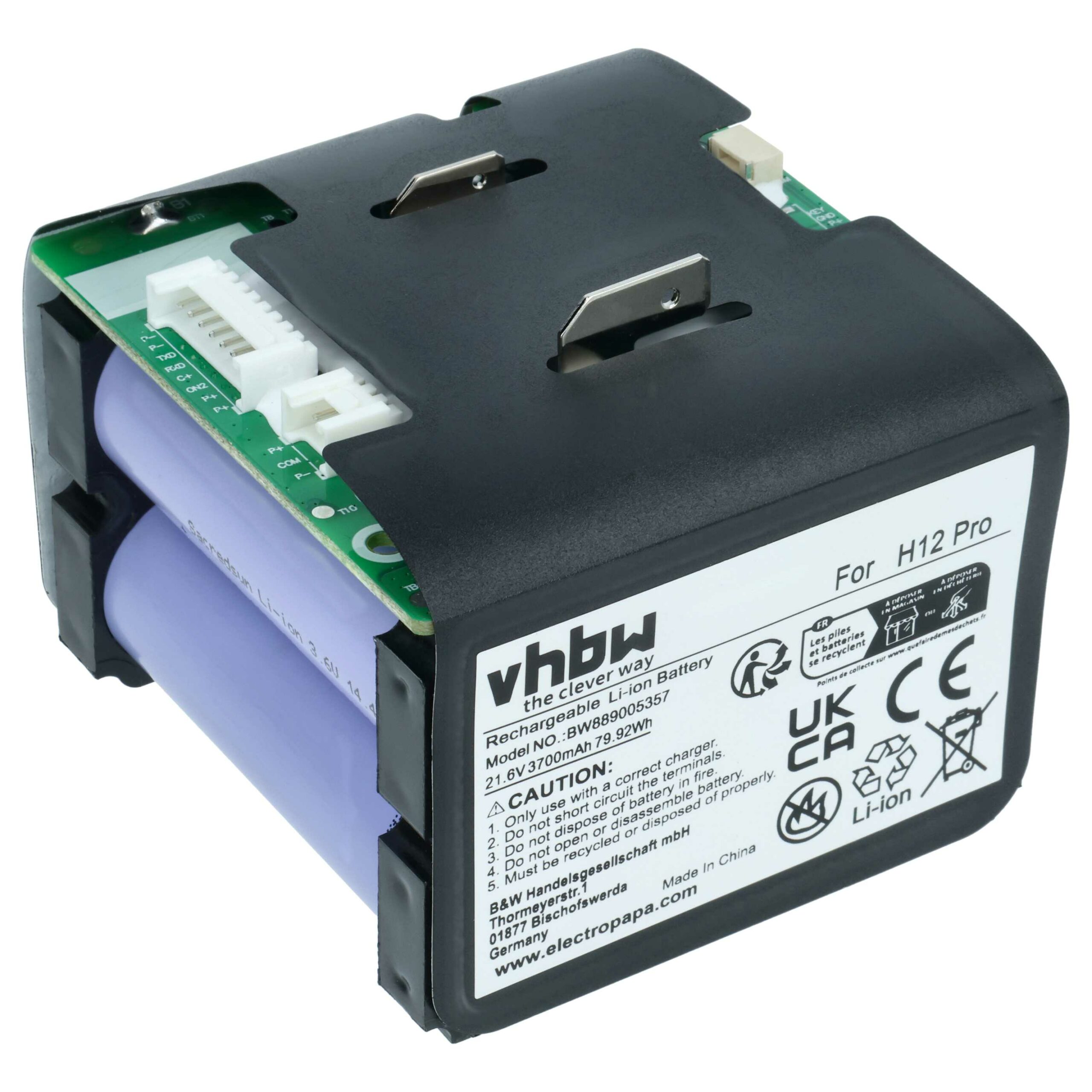 Bateria vhbw para Dreame W2210, W2210-6S1P-BWB - 3700mAh, 21.6V, Li-Ion
