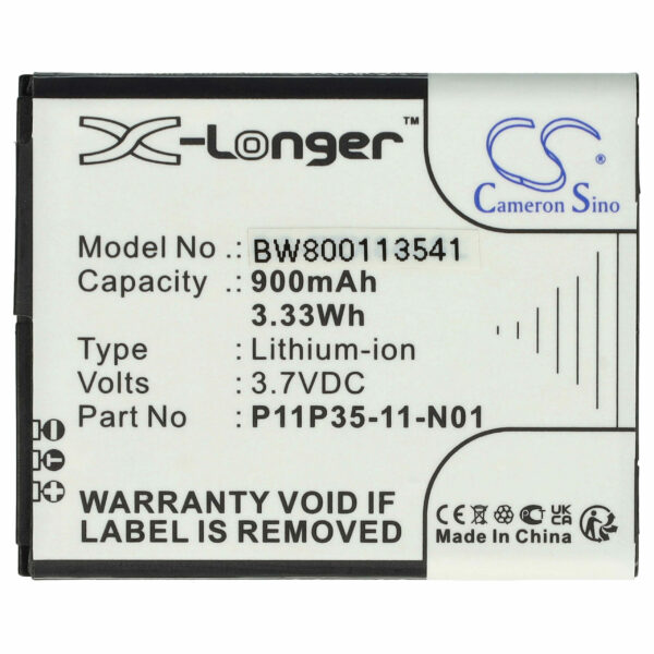 Bateria vhbw para Calculadora Texas Instruments 3.7L12005SPA, P11P35-11-N01 - 900 mAh 3.7 V Li-Ion