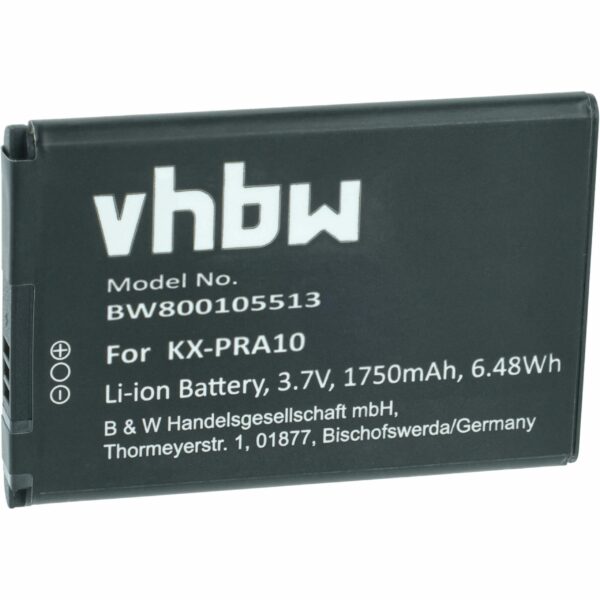 Bateria vhbw para Panasonic KX-PRA10EX, KX-PRA10 - 1750 mAh 3.7 V Li-Ion