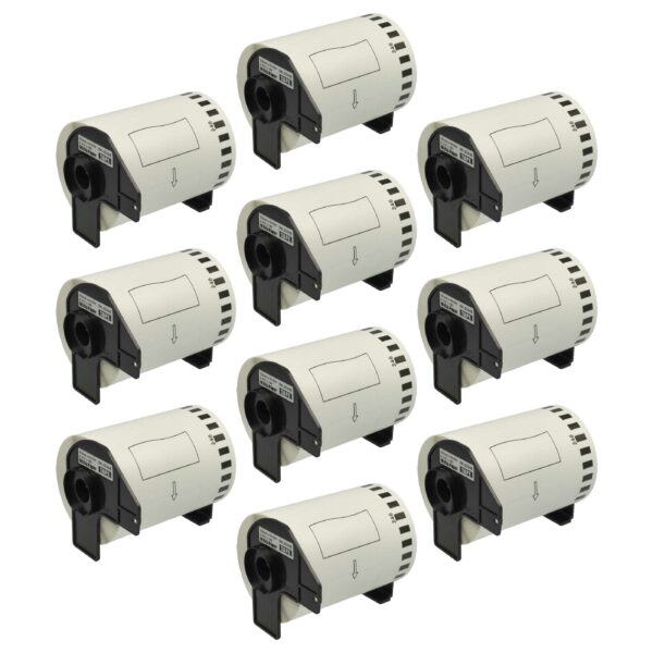 10x Rolo de etiquetas vhbw substitui Brother DK-22246 - Autocolante 103 mm x 30,48 m