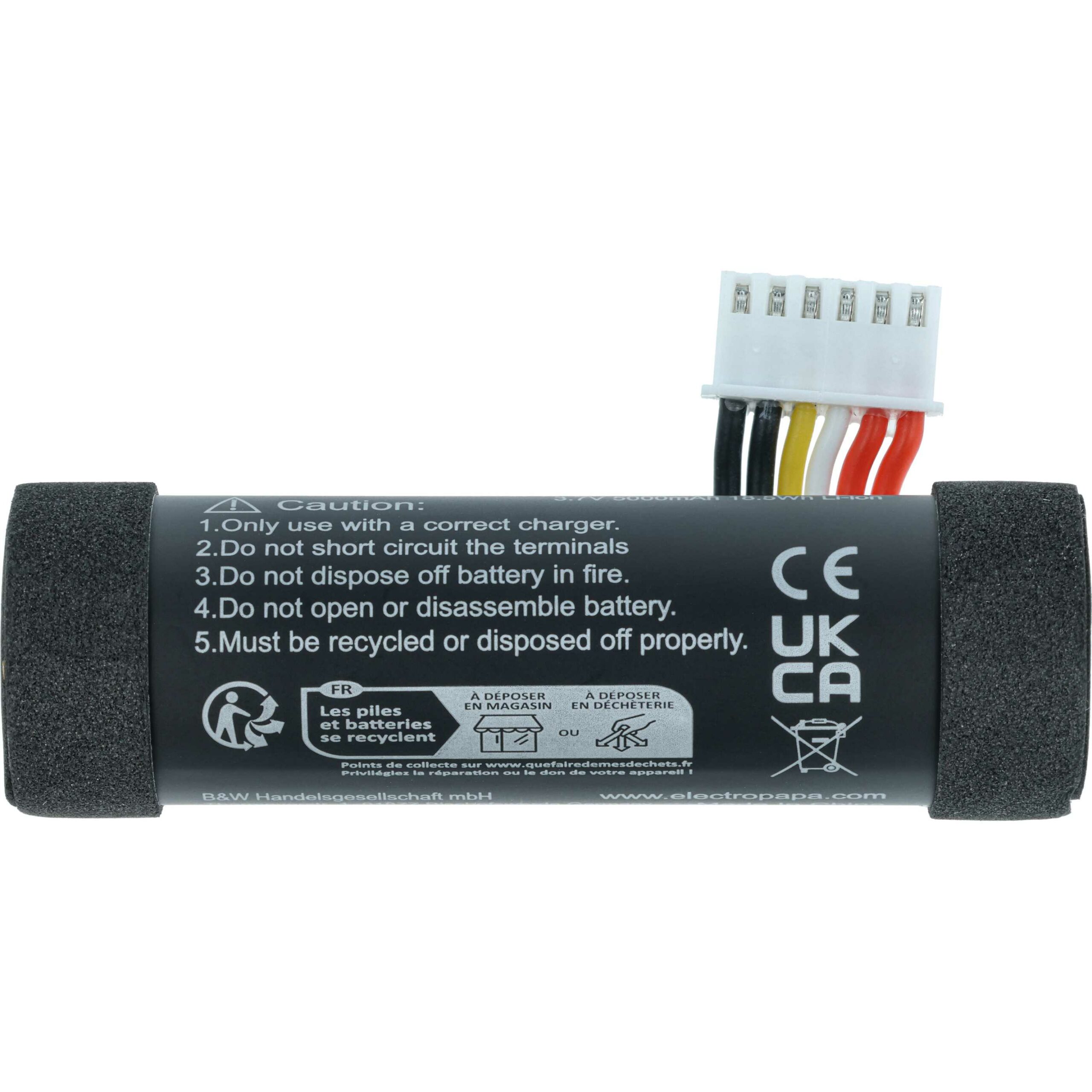 Bateria vhbw compatível com JBL Flip 7 - Li-Ion 5000 mAh (substitui GSP-1S1P-7FA) - Image 4