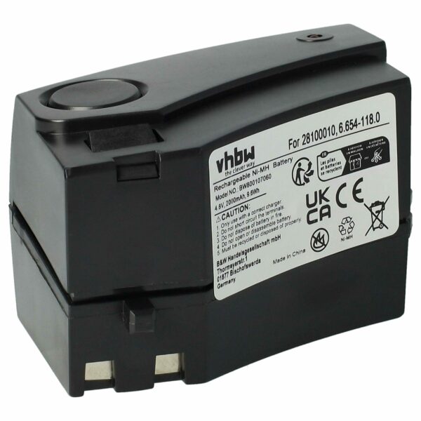 Bateria compatível Kärcher KB 5, K65 Plus, K55 Pet - 2000mAh, 4.8V, NiMH vhbw