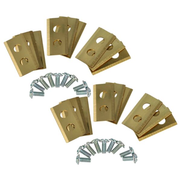 18x Lâminas de Substituição vhbw para Cortadores de Relva Robóticos Worx Landroid, Einhell, Kress, Aço com Revestimento de Titânio Dourado