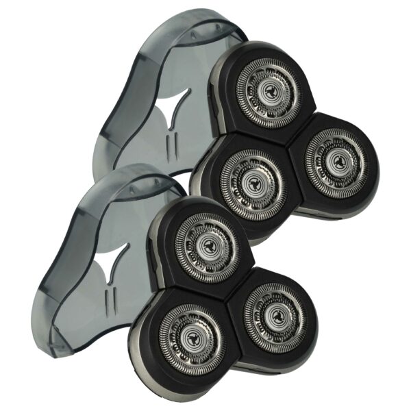 2 Cabeças de Corte vhbw para Philips RQ12/42, RQ12/50, RQ12/40, RQ12/41 - Preto