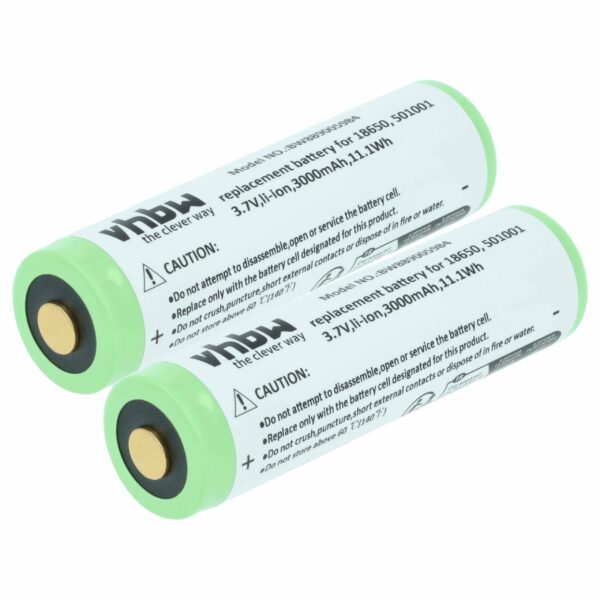 Bateria para Lanternas Ledlenser/Fenix/EagleTac/Olight - Lote de 2 baterias Li-Ion 3.7V 3Ah vhbw