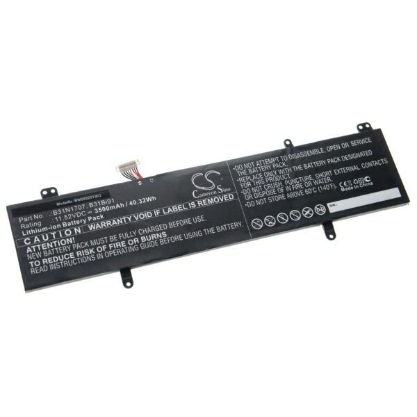 Bateria vhbw para Asus 0B200-02710000, B31Bi91, 0B200-02710100M, B31N1707 - 3500 mAh 11.52 V Li-Ion