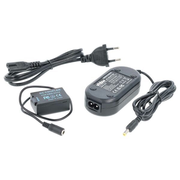 Carregador de Corrente vhbw com Acoplador CC para Câmara Leica e Panasonic - 2 m, 8.4 V 2.0 A