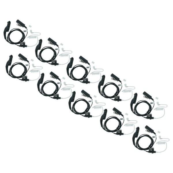 10x Auricular de Segurança para Motorola XiR P8200 - Microfone PTT + Clip + Cabo Phono