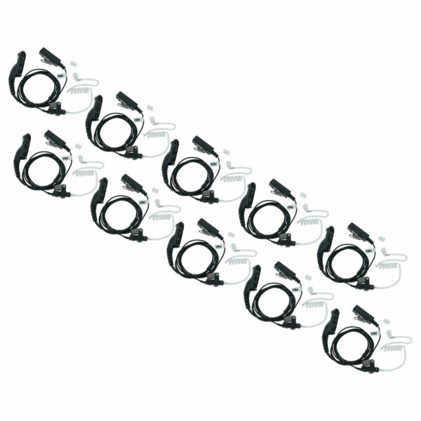 10x Auricular de Segurança para Motorola XiR P8200 - Microfone PTT + Clip + Cabo Phono