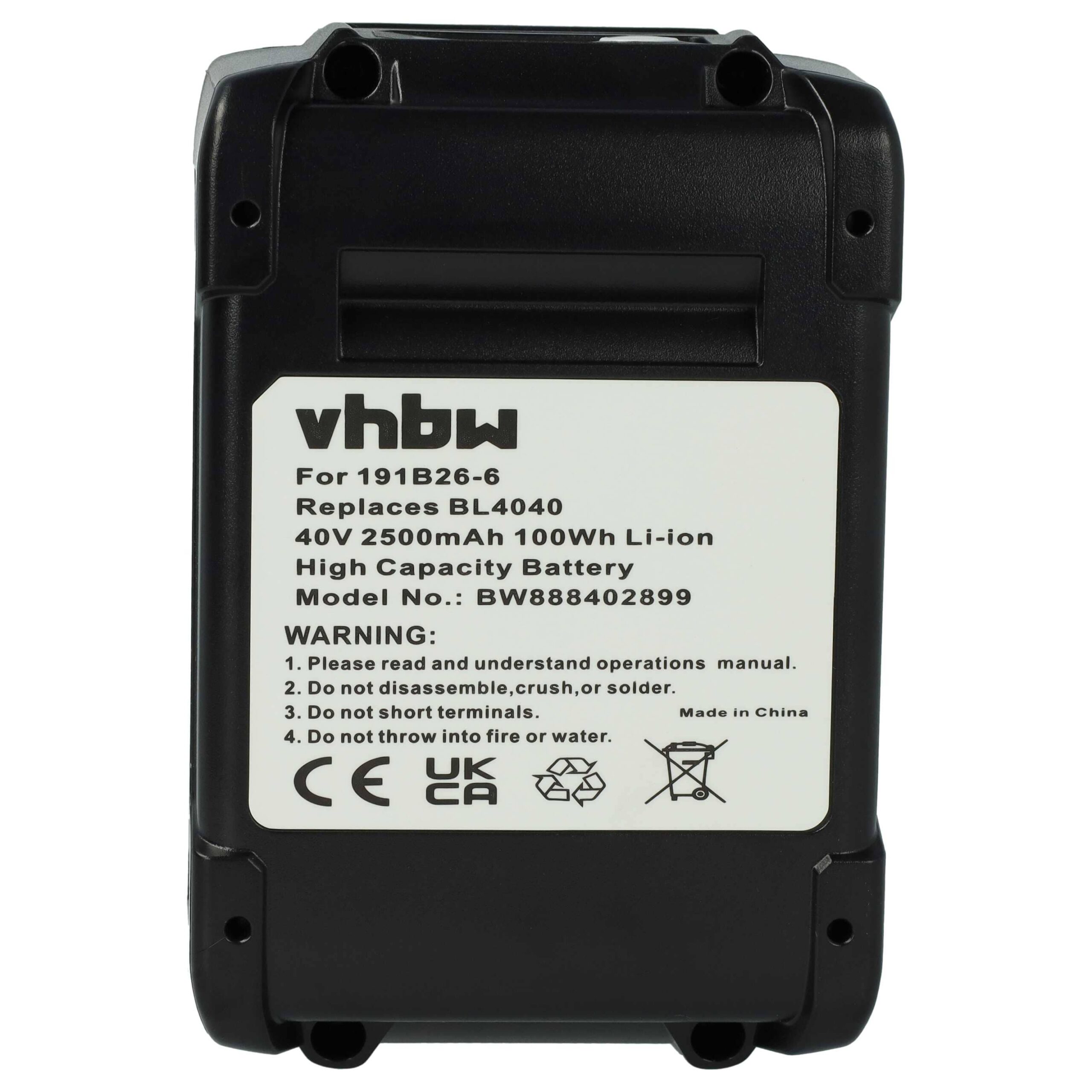 2x Bateria vhbw para Makita 40V XGT 191X65-8 191B36-3 2500 mAh Li-Ion - Image 3
