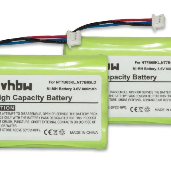 2x Baterias vhbw para telefone fixo Bosch / Agfeo / Nortel 800 mAh 3.6 V NiMH