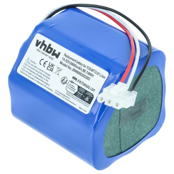 Bateria vhbw 6800mAh 14.52V Li-Ion para iClebo YCR-MT12-S1, YCR-M07-20W e similares
