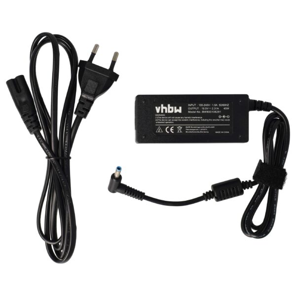 Carregador / Transformador vhbw para Portátil Dell / HP 45W 19.5V / 2.3A - 200 cm