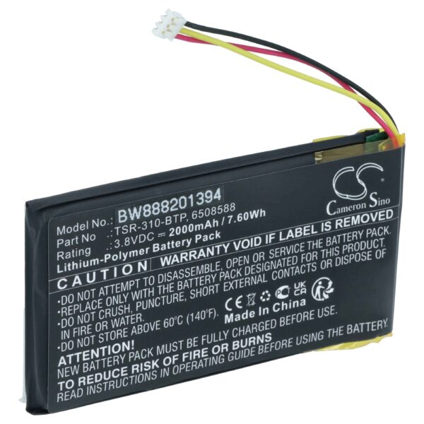 Bateria vhbw para computador portátil Crestron TSR-310 2000mAh, 3.8V