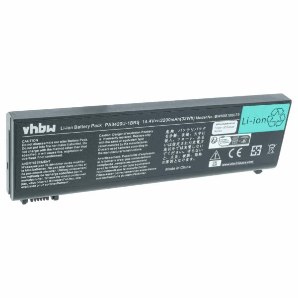 Bateria para Portátil Toshiba PA3420U-1BAS, PA3420U-1BRS, PA3420U-1BAC - 2200 mAh 14.8 V Li-Ion