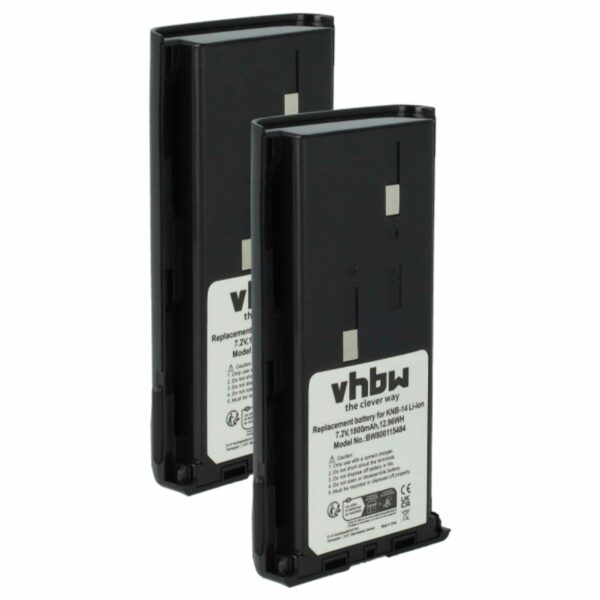 2x Bateria para Rádio Bidatong BD-15-L - 1800 mAh 7.4 V Li-Ion vhbw