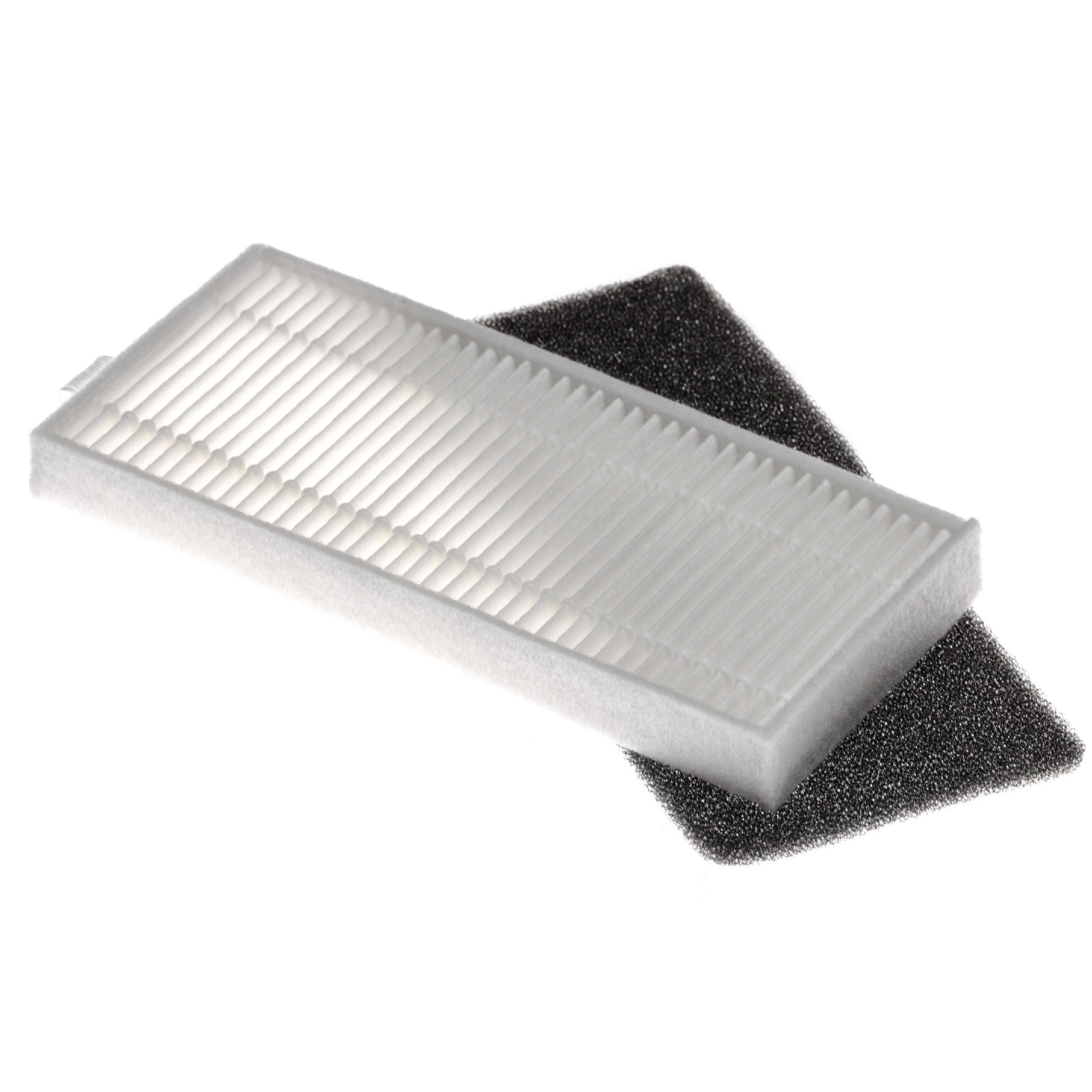 2x Filtro HEPA e Filtro de Espuma vhbw para Aspirador Robô Tesvor / Ecovacs BS280