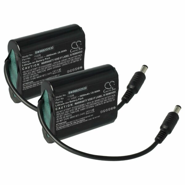 Bateria para Luvas de Mota Aquecidas Venture Heat 1122B - 2x 2600 mAh 11.1V Li-Ion vhbw