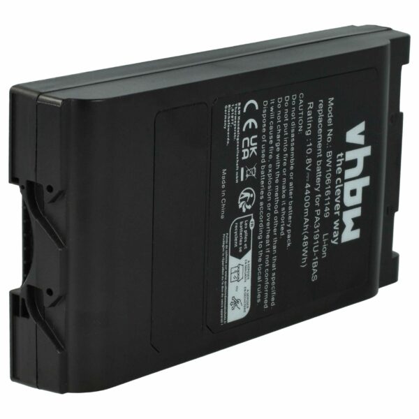 Bateria vhbw para Toshiba PA3128U-1BRS, PA3084U-1BAS - 4400 mAh 10.8 V Li-Ion