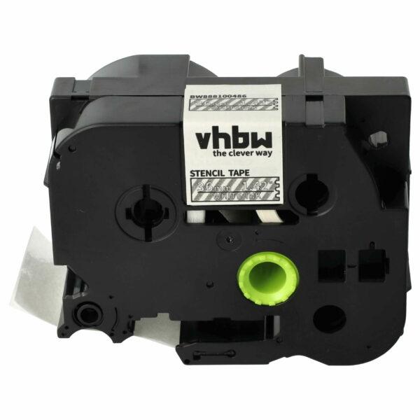 Cassete de Fita Estêncil vhbw compatível com Brother ST-161, STE-161 - Branco sobre Transparente