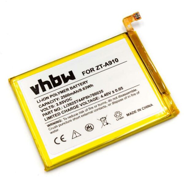 Bateria para Telemóvel ZTE Li3925T44P8h786035 - 2500 mAh 3.85 V Li-polímero vhbw