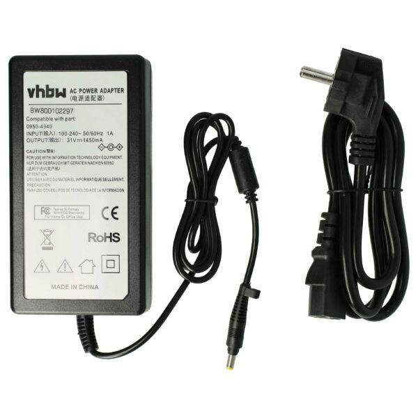 Adaptador de Alimentação de Rede vhbw substitui HP 0950-4340 para Impressora