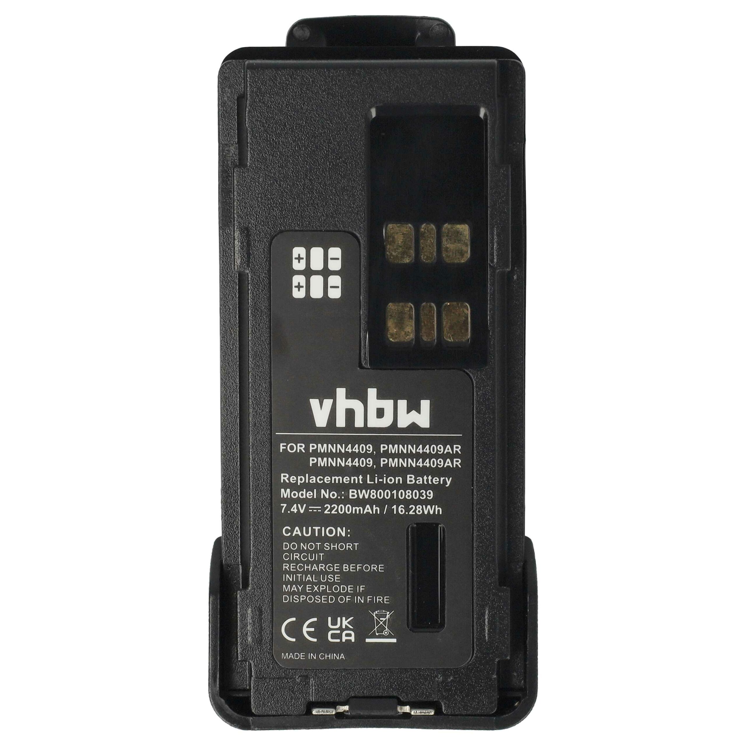 Bateria vhbw 10x para Rádio Motorola PMNN4406BR, PMNN4406, PMNN4409 - 2200 mAh 7.4 V Li-Ion com Clip de Cinto - Image 3