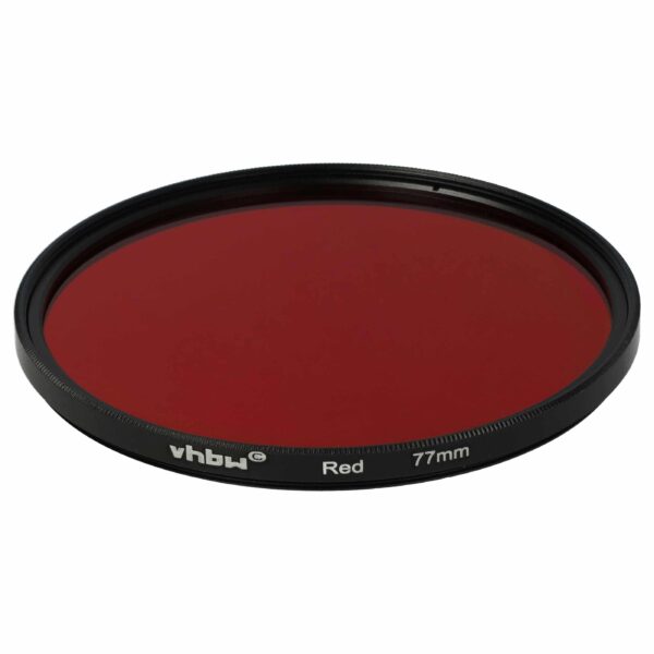 Filtro de Cor Vermelho vhbw para Objetivas de Câmara com Rosca de 77 mm