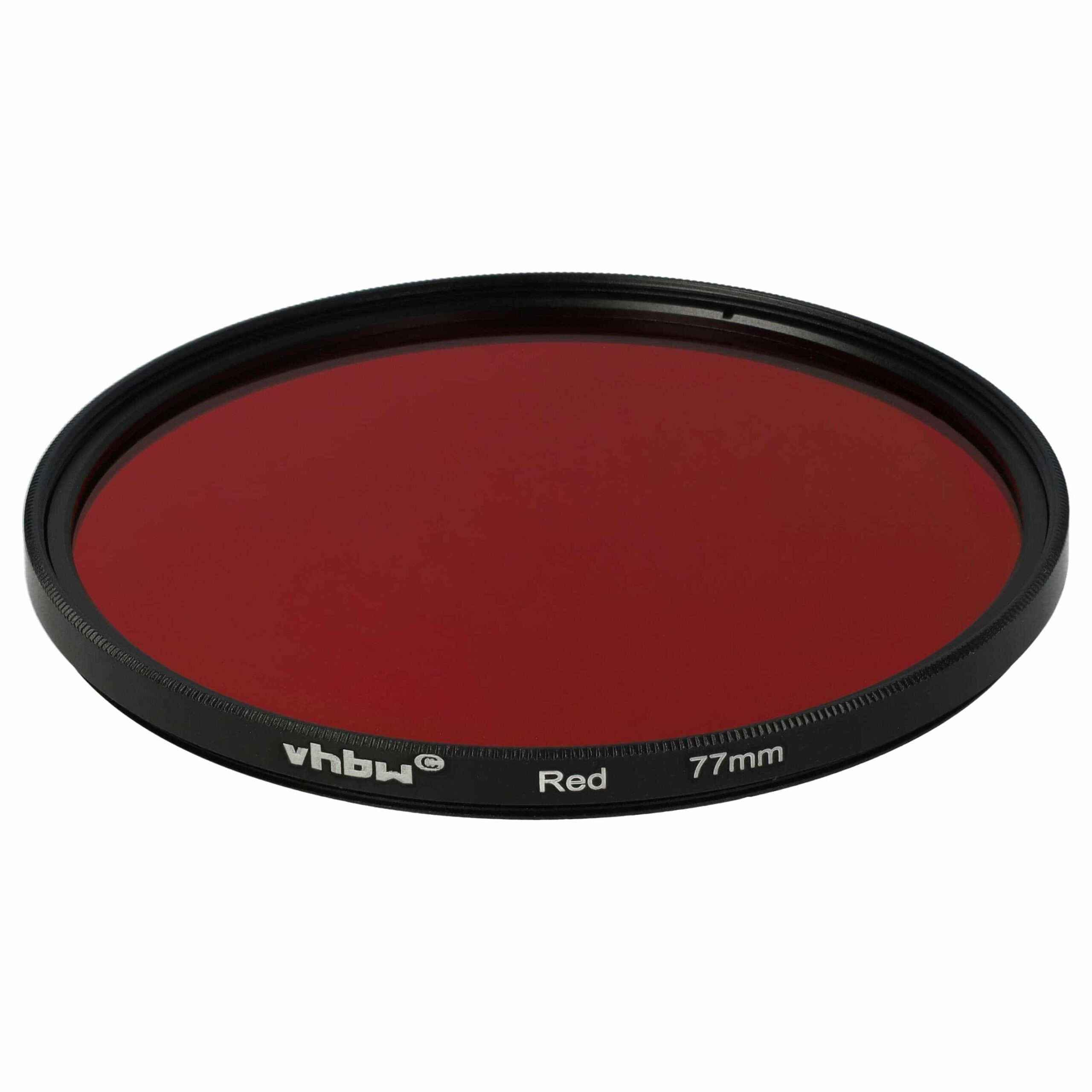 Filtro de Cor Vermelho vhbw para Objetivas de Câmara com Rosca de 77 mm