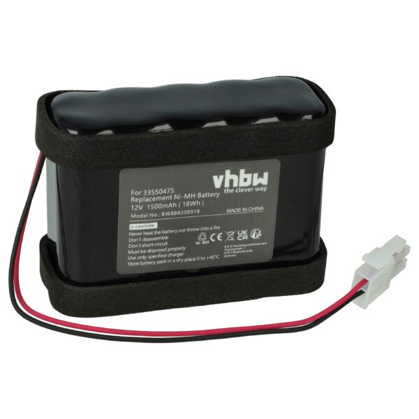 Bateria vhbw para automatismo de portão Besam / Assa Abloy 1500 mAh 12 V NiMH
