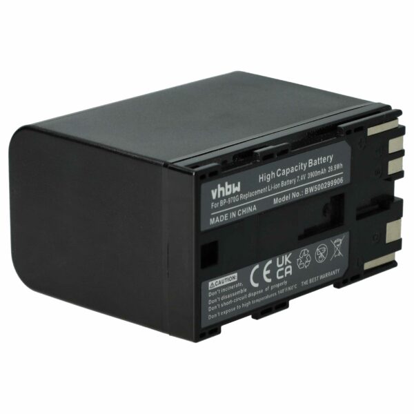 Bateria vhbw para câmara de vídeo Canon BP-975, BP-955, BP-970G, BP-925 - 6000 mAh 7.4 V Li-Ion