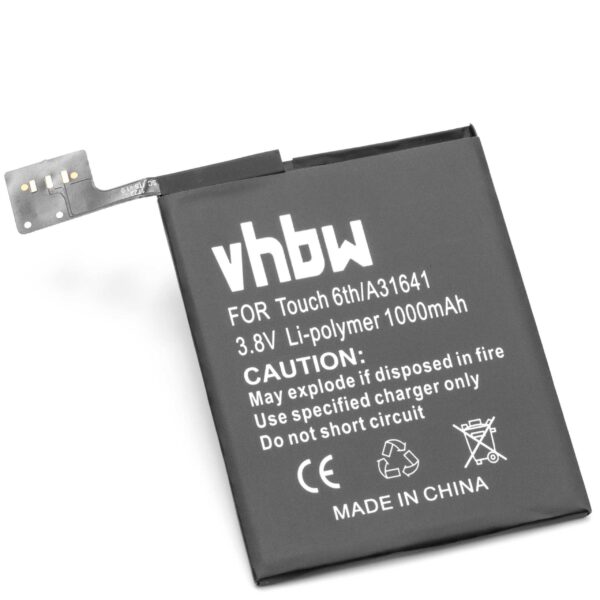 Bateria vhbw para leitor MP3 Apple A1641, 020-00425 - 1000 mAh 3.85 V Li-polímero