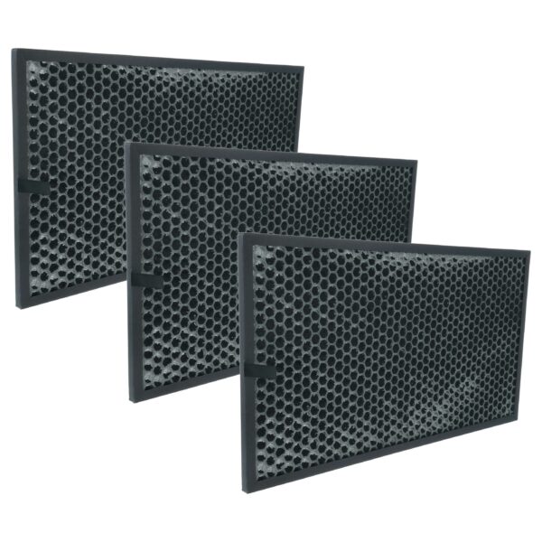 3x Filtro de Carvão Ativado para Purificador de Ar Sharp FZ-C100DFE, FZ-C100DFU - vhbw