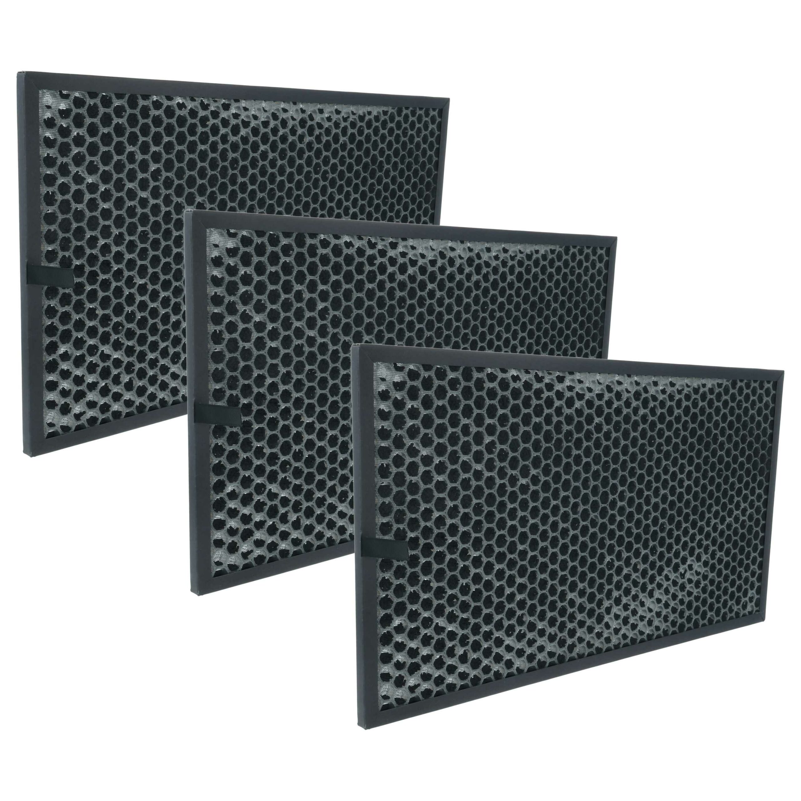 3x Filtro de Carvão Ativado para Purificador de Ar Sharp FZ-C100DFE, FZ-C100DFU - vhbw