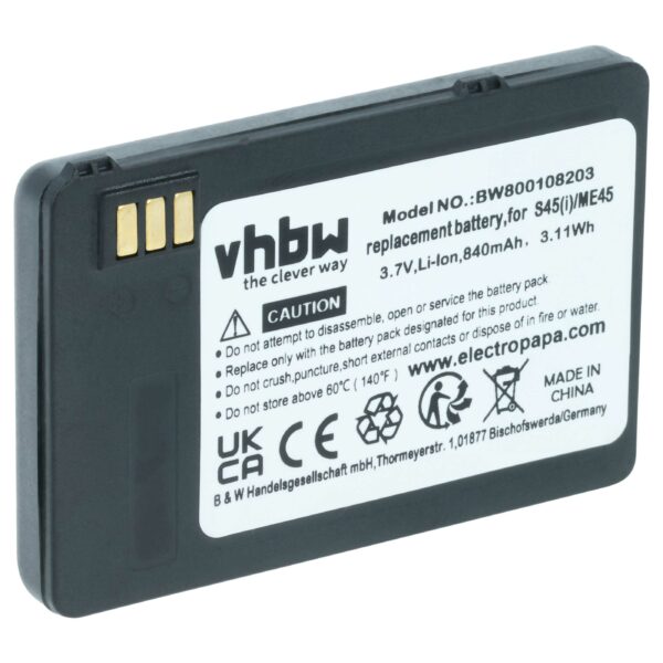 Bateria vhbw para Telemóvel Siemens 3618, ME45, S45 - 840 mAh 3.7 V