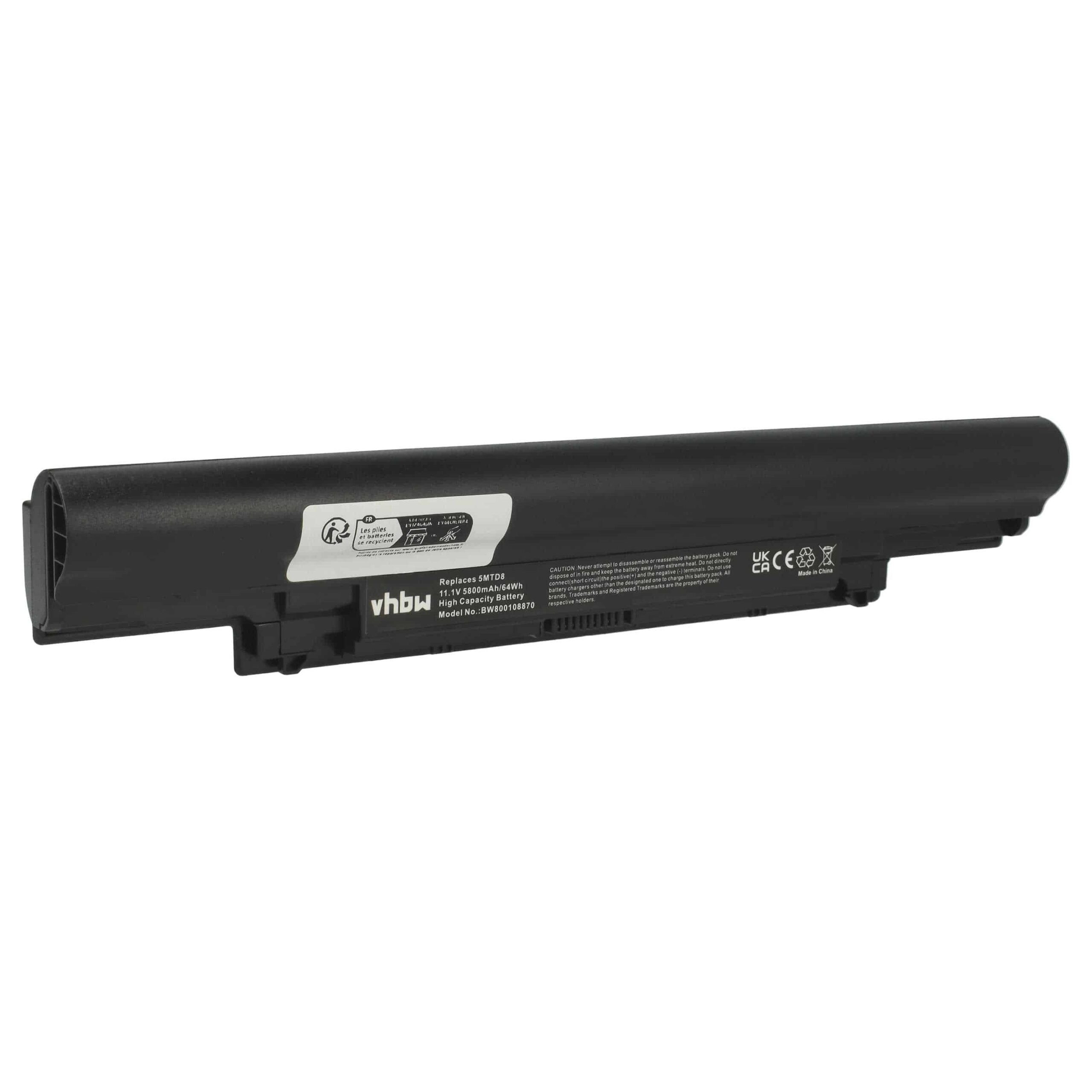 Bateria vhbw para Portátil Dell - 5800 mAh 11.1V Li-Ion