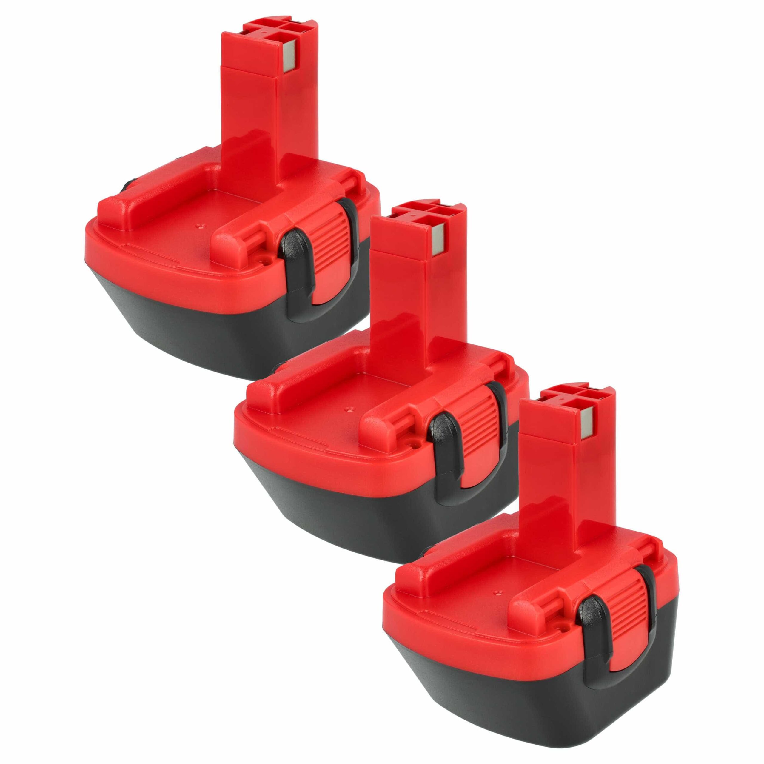 3 Baterias de Substituição EXTENSILO para Ferramentas Bosch - 12V, 3300 mAh, NiMH