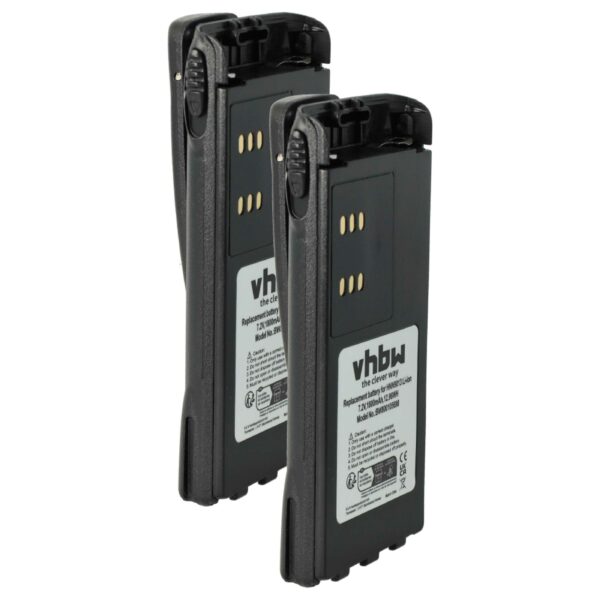 Conjunto de 2 Baterias vhbw Li-Ion 1800 mAh 7.2 V para Rádios Motorola GP340, GP360, GP380 com Tampa Traseira