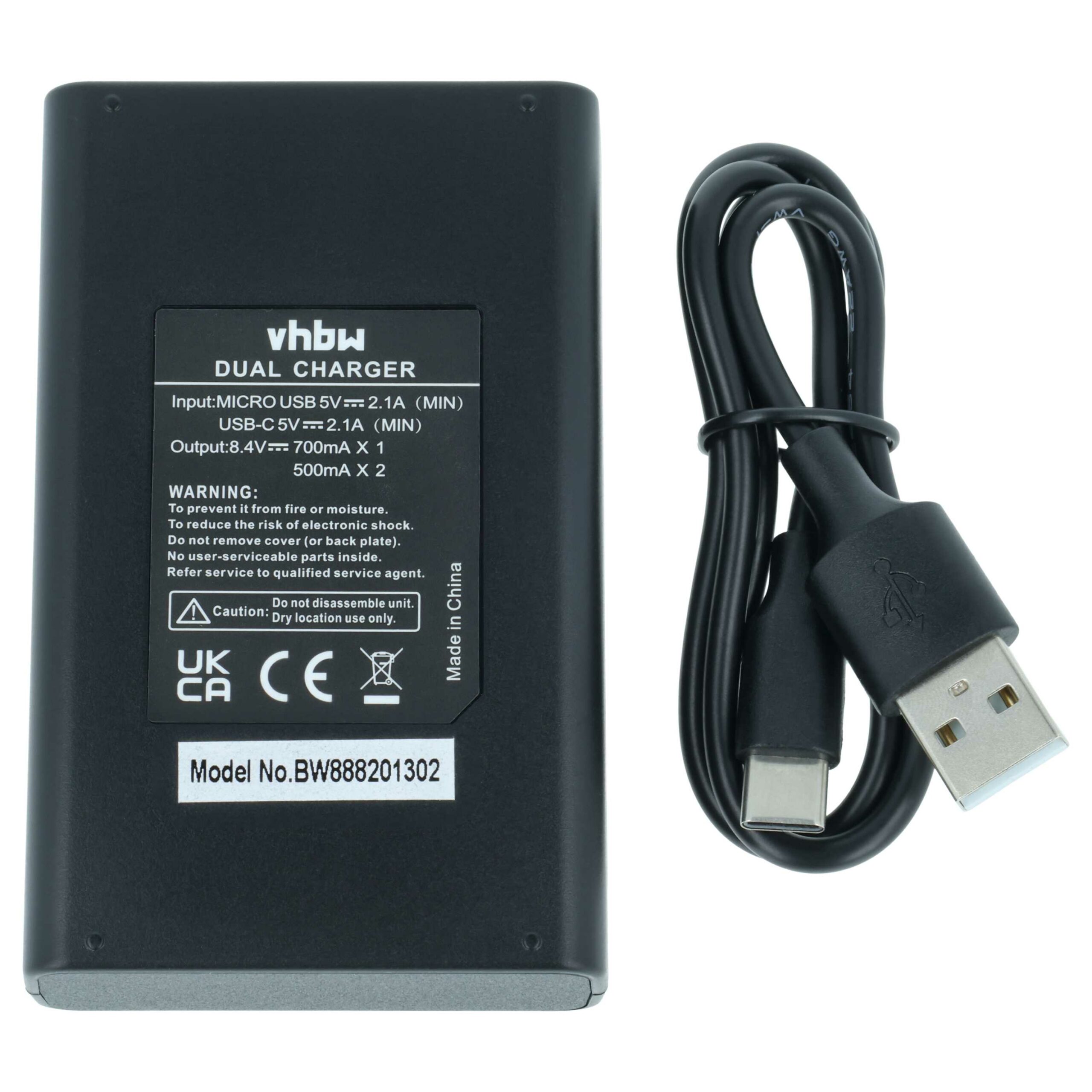 Carregador de Baterias USB-C vhbw para Câmaras Leica e Panasonic (Substitui Panasonic DE-A80) - Image 4