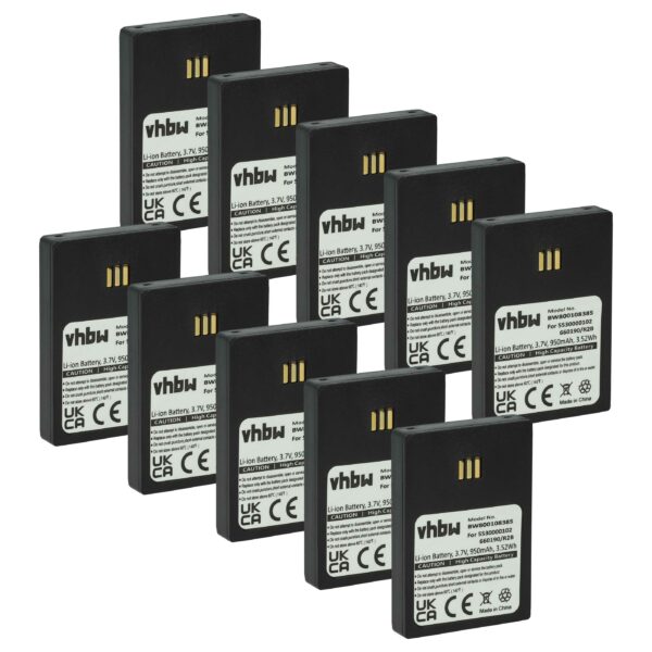 10x Bateria vhbw 3BN78404AA para Telefones Ericsson DECT - 950 mAh 3.7V Li-Ion